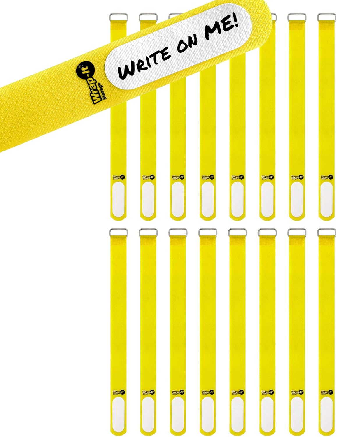 Wrap-It Storage Cinch-Straps, 5" 20 Pack (Red), Features Metal Buckle and Write on Label for Easy Cord Identification and Cable Management, Reusable Multi-Purpose Securing Cinch Straps