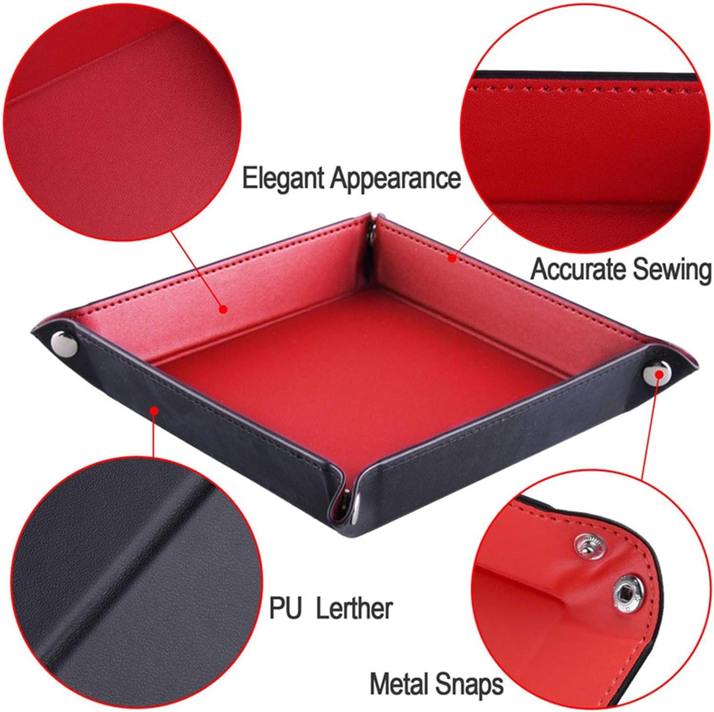 siduater Valet Tray Desktop Storage Organizer, Vegan Leather Catchall Bedside Vanity Tray Nightstand Caddy Holder for Remote Controller, Watch, Keys, Phone, Wallet, Sunglasses, Jewelry - Map