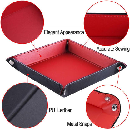 siduater Valet Tray Desktop Storage Organizer, Vegan Leather Catchall Bedside Vanity Tray Nightstand Caddy Holder for Remote Controller, Watch, Keys, Phone, Wallet, Sunglasses, Jewelry - Map