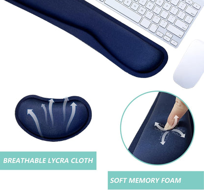 Keyboard Wrist Rest Mouse Wrist Support Set, Memory Foam Wrist Rest Pad for Computer Laptop Keyboard Mouse, Ergonomic Wrist Cushion Support for Typing Pain Relief, Gaming Home Office, Purple