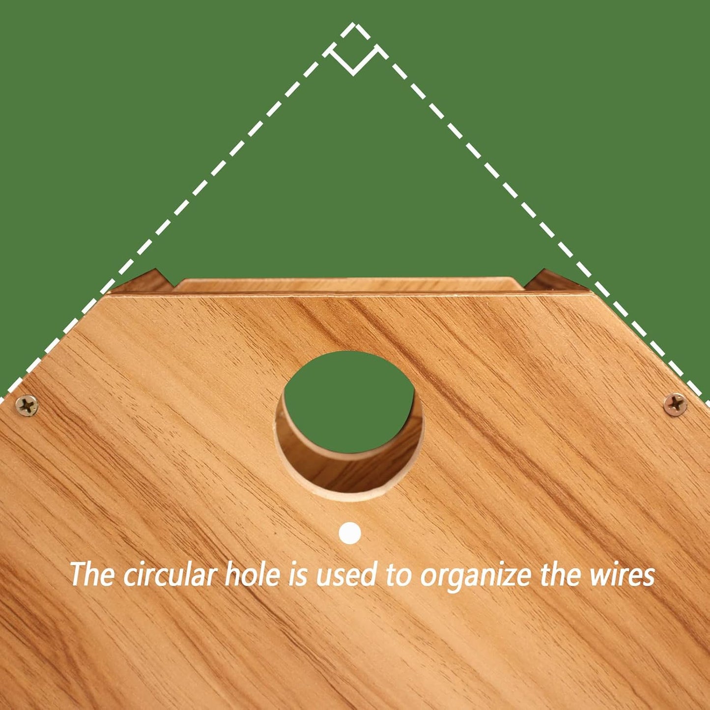 Triangle Monitor Stand Riser, Wooden Triangle Desktop Computer Stand with Office Organization, Walnut Color