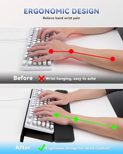 Laborio Computer Keyboard Wrist Rest Stand for Desktop, Keyboard Holder for Easy Typing with Wrist Pad for Office Desk, Home, School (Pink)