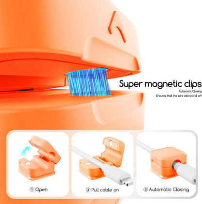 Cord Organizer Holder, 8 Pack Magnetic Desk Cable Clips Management, Hide Phone Charging Cable Keeper, Strong Adhesive Wire Charger Holder for Nightstand, Kitchen Appliances, Office Supplies