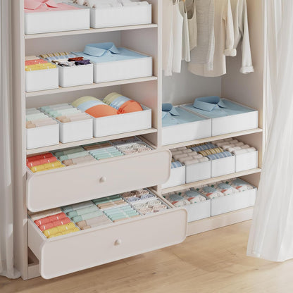 DIMJ Drawer Organizer Clothes - 20 Pack Closet Drawer Organizer Bins for Baby Clothes Storage, Fabric Dresser Organizer for Nursery Bedroom, Foldable Small Drawer Dividers for Underwear Socks