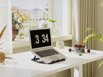Amazon Basics Aluminum Portable Foldable Height Adjustable Support Stand for Laptops up to 13", Silver