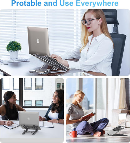Laptop iPad USB C Docking Station Stand,Aluminum Tablet Holder, 8 in 1 USB C Hub with 4K HDMI, PD 100W, 2 USB 3.0, SD/TF Reader, for MacBook/iPad/Dell/HP/Surface/Lenovo, Plug and Play