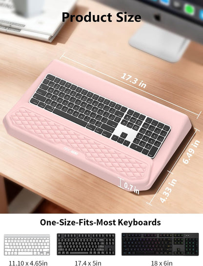 2-in-1 Ergonomic Keyboard Stand with Wrist Rest, Comfy Keyboard Riser Holder with Massage Design, Black