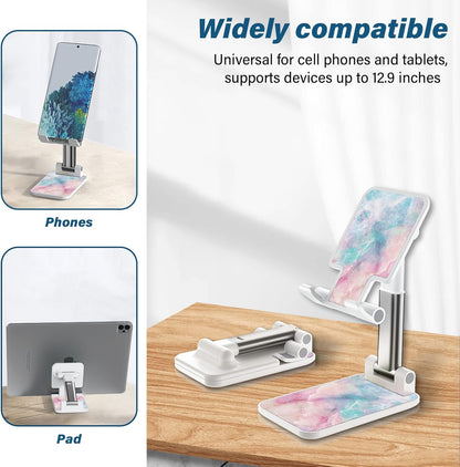 Desk Cell Phone Stand - Adjustable Angle-iPad Holder, Universal Compatible Phone Holder for Desk