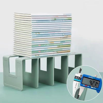 2PCS Acrylic File Organizer for Desk, Desktop Document/Mail Organizer, 4 Compartments Plastics Invisible Bookshelf Floating (12.5" x 5.7" x 5", Black)