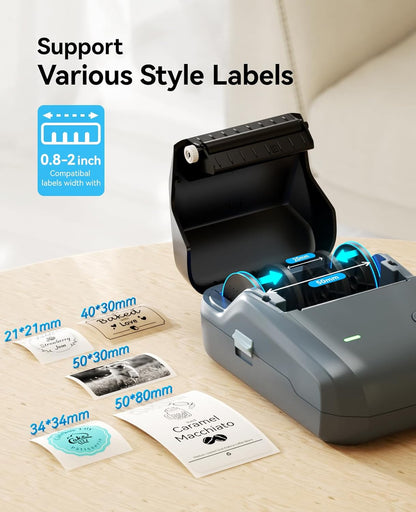 NIIMBOT B1 Label Maker Machine, Thermal Label Printer Easy to Use for Office, Home, Business, Came with 1 Roll White Label(Blue)