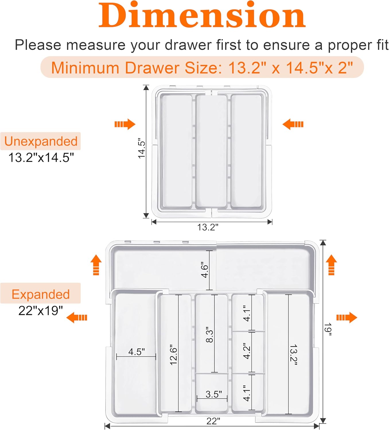 Spaclear Large Utensil Drawer Organizer Expandable Silverware Organizer for Kitchen Drawer Adjustable Cooking Utensil Holder Cutlery Flatware Tray Spatula Tools Gadgets Storage Dividers Plastic Black