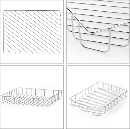 BTSKY Multipurpose A4 File Tray Wire Desk Tray Organizer Elegant Letter Size Desk Documents Trays Magazine Files Storage Basket Organizer Bin for Office Cosmetics Bathroom(Rose Gold)