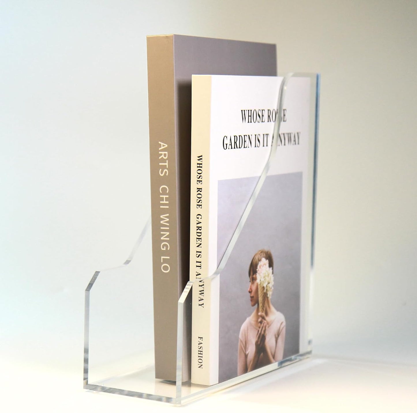 Magazine Holder - Acrylic File Holder and Desk Organizer, Clear Bookend File Sorter, Acrylic Book Organizer and Storage Box for Documents, Magazine Holder Rack for Classroom, Home, and Office