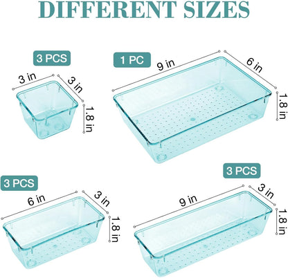 StorMiracle 16 PCS Drawer Organizer Set, 5 Varied Size Bathroom and kitchen Drawer cabinet organizer Trays, Clear Storage Bins for Makeup, Jewelry, Utensils and Gadgets