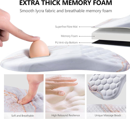 Mouse Pad Wrist Support, Laokiiy 2 in1 Keyboard Wrist Rest+ Ergonomic Mouse Pad, Non-Slip Wrist Rest for Computer Keyboard, Made Easy Typing & Relieve Wrist Pain（Banana Leaf Green）