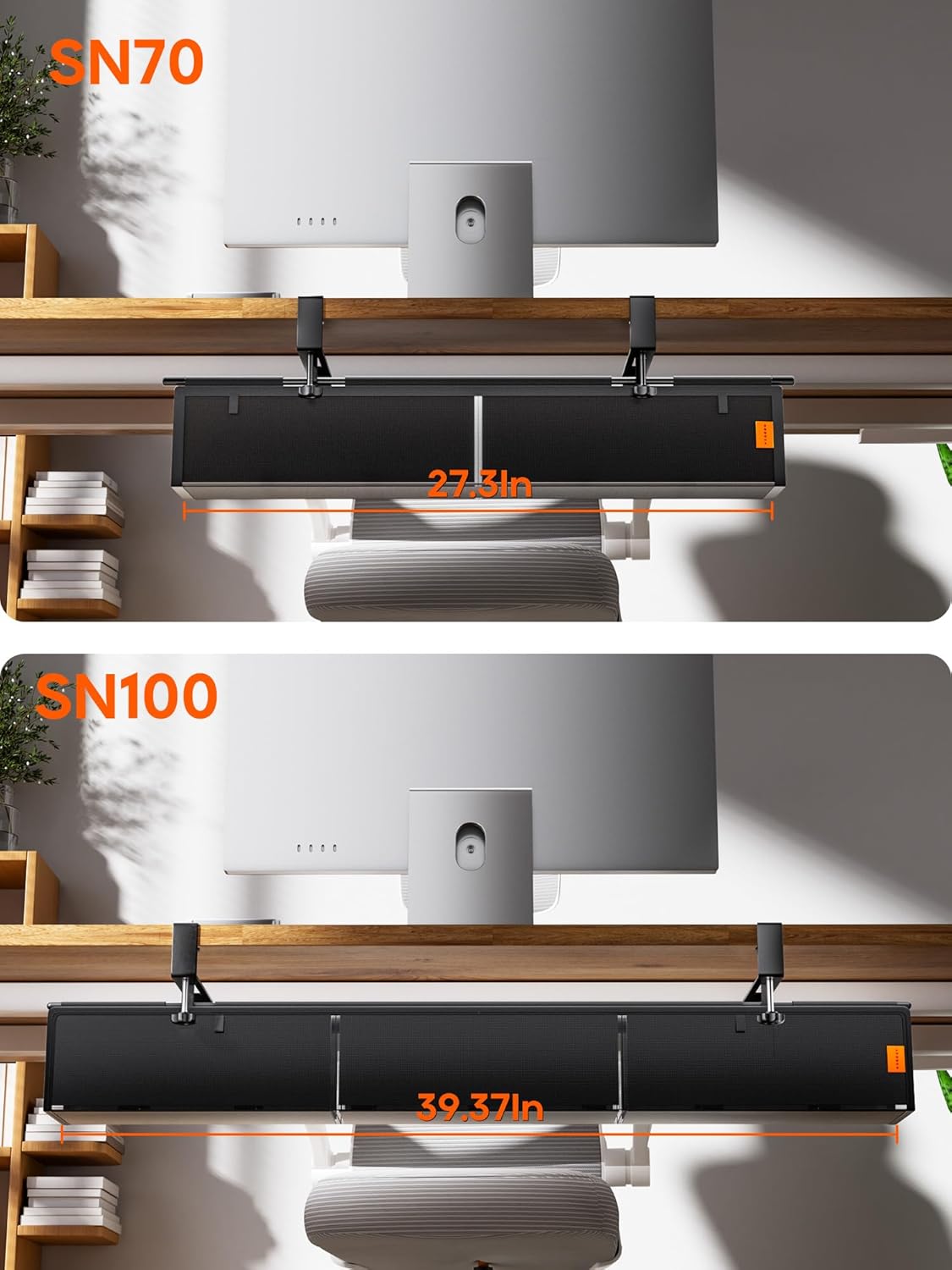Under Desk Cable Management Tray No Drill, Cable Ties Included, Eco-Friendly Canvas Material, Mesh Design for Heat Dissipation, Cable Organizer/Storage for Standing Desk(27inch, Black)