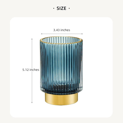Makeup Brush Holder Organizer,Toothbrush Holders,Desk Pen Pencil Holder,Multifunctional Vintage Glass Brush Cup（L/Green/A3-6-US）