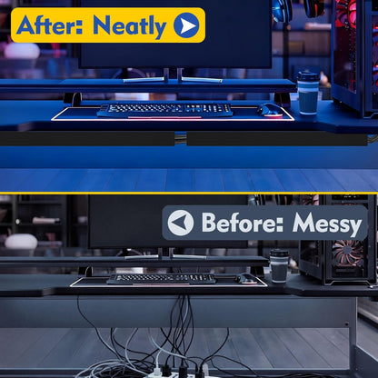 Open Slot Wiring Raceway Cable Duct, 123in Cable Management Channel Cord Track,Desk Wire Channel, Under Desk Cable Management to Hide Cables, Wires for Computers (Black, 1.57" Hx1.57"W, 15.4''L(8 Pc))