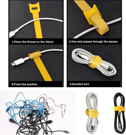 60 Pieces Cable Labels & Reusable Hook and Loop Fastening Ties Set - 30 Pieces Cord or Wire Labels & 30 Pieces Labels for Electronic Cords, Home & Office Cord Management