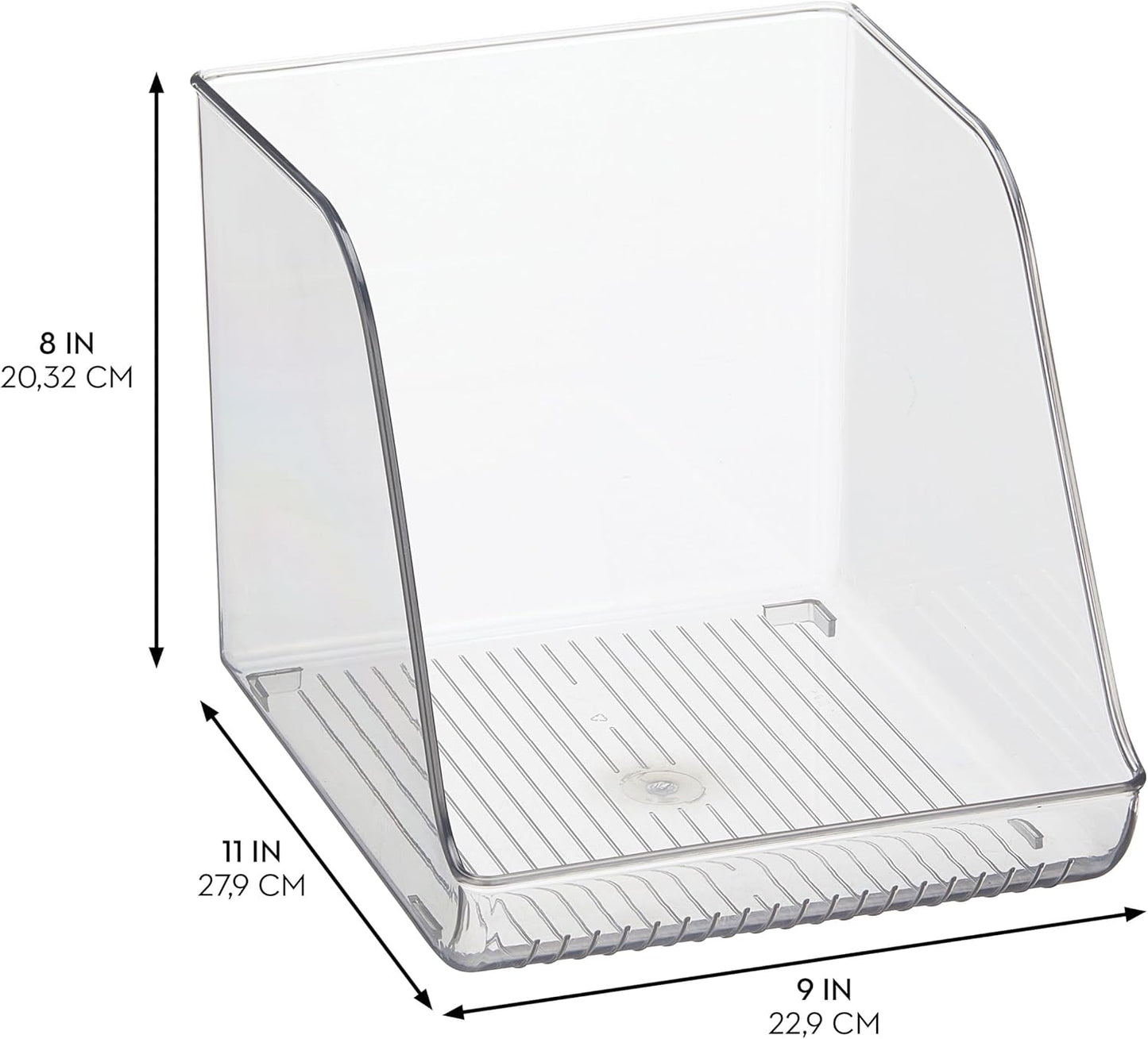 iDesign Plastic Water Bottle Organizer for Fridge, Bottle Holder for Kitchen and Pantry, Clear, 2-Pack