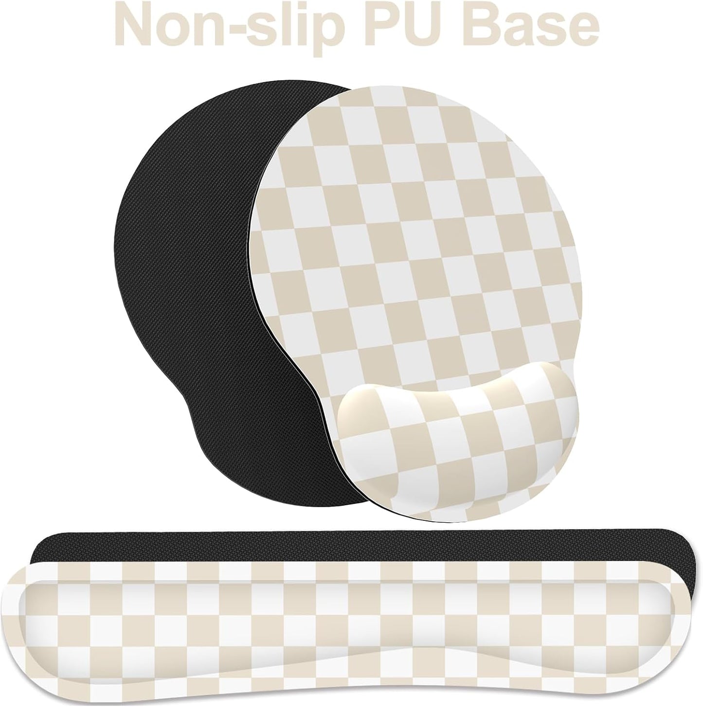 Ergonomic Mouse Pad with Wrist Rest and Keyboard Wrist Rest, Memory Foam Wrist Rest for Computer Keyboard, Easy Typing, Pain Relief, Mouse Pad Wrist Support for Gaming,Office, Laptop, Black Flower