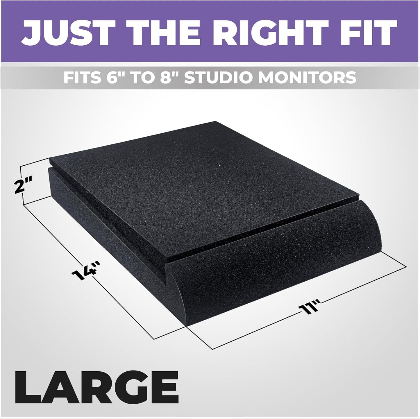 Liquid Stands Studio Monitor Sound Isolation Pads for Speakers 5" High-Density Speaker Foam Pads That Prevents Vibrations Angled Speaker Riser - Acoustic Speakers Isolation Pad for Floor, Desktop