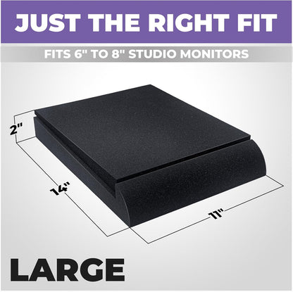 Liquid Stands Studio Monitor Sound Isolation Pads for Speakers 5" High-Density Speaker Foam Pads That Prevents Vibrations Angled Speaker Riser - Acoustic Speakers Isolation Pad for Floor, Desktop