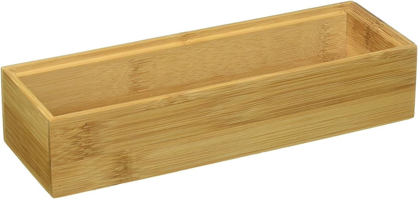 Lipper International 8186S Bamboo Wood Stacking Drawer Organizer Box, 6" x 15"
