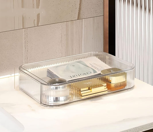 Stackable Cosmetics Organizer Drawers, Bathroom Vanity Makeup Organizers and Storage, Ideal for Desk and Dresser Countertops, Great for Palette, Skincare, Lipsticks, Nail Care. Green