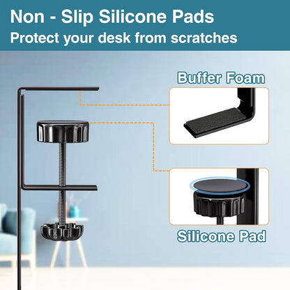 No Drill Under Desk Cable Management Tray, SONATURE 15.7" Cord Organizer for Table, Clamp Mount Desk Cable Management, Premium Carbon Steel Cable Organizer for Office, Home (Black)