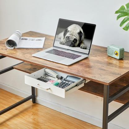 Gome Under Desk Pull-Out Drawer - Storage Organizer Office Mounted, Easy Slide-Out Pencil Drawer for Saving Space, Under Flat-Top Desk Storage Ideal for Sit-Stand Workstation
