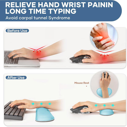Office Ergonomic Memory Foam Computer Mouse and Keyboard Wrist Rest pad Support Carpal Tunnel, Wrist Rest for Keyboard and Mouse, Wrist Support Set