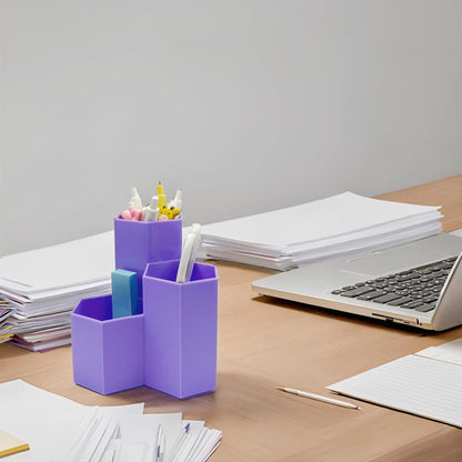 Pencil Organizer Pen Holder for Desk Pens Cup Small Desk Organizer Cute Pen Holder for Office,School and Home (White, 3)