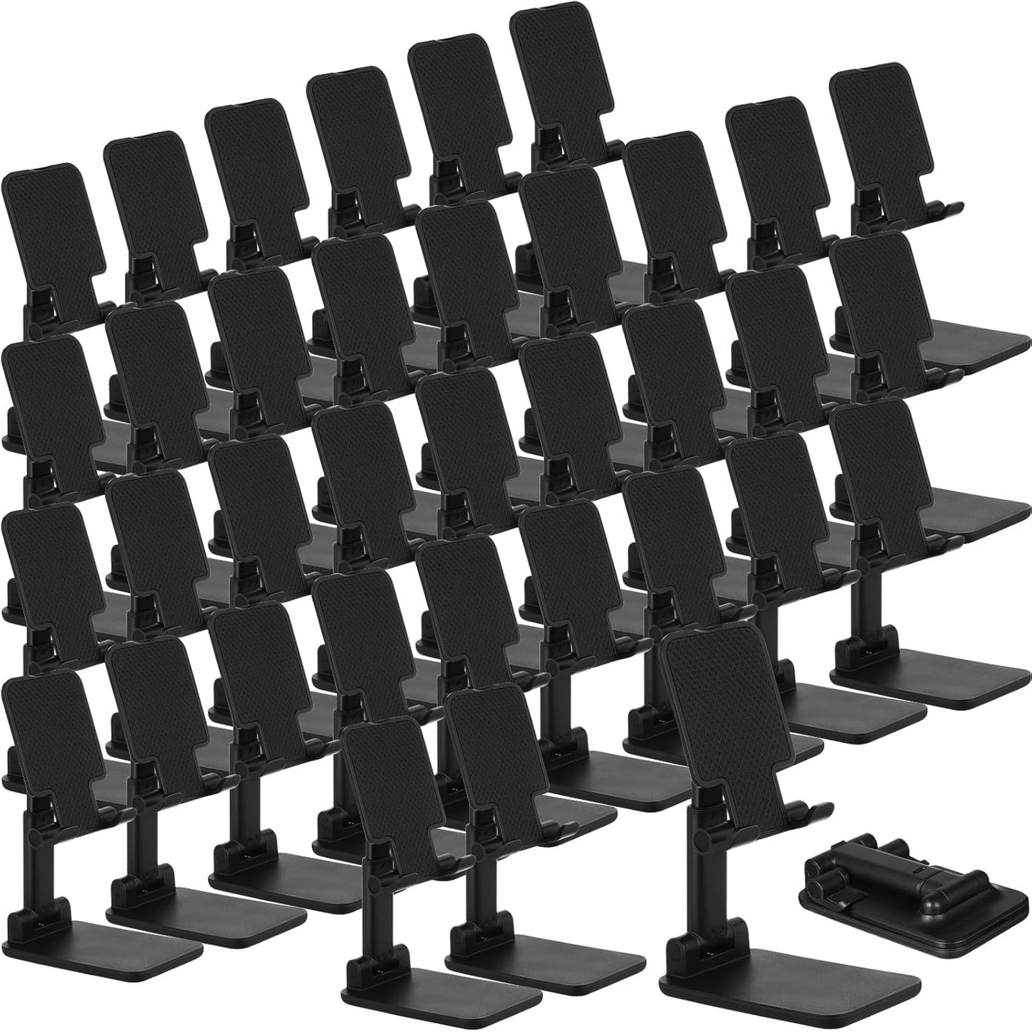 Wonderjune 12 Pcs Cell Phone Stand for Desk Phone Holder Stand Foldable Angle Height Adjustable Portable Holder Tablet for Office Travel Photography (White)