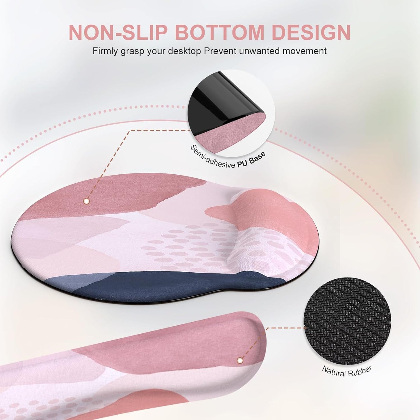 iCasso Desk Mat, Gaming Mouse Pad Wrist Support Set,4in1 XXL Large Mousepad + Keyboard Wrist Rest+Mouse Wrist Rest+Coaster Set with Ergonomic Design for Home Office Table Computer-Penoy