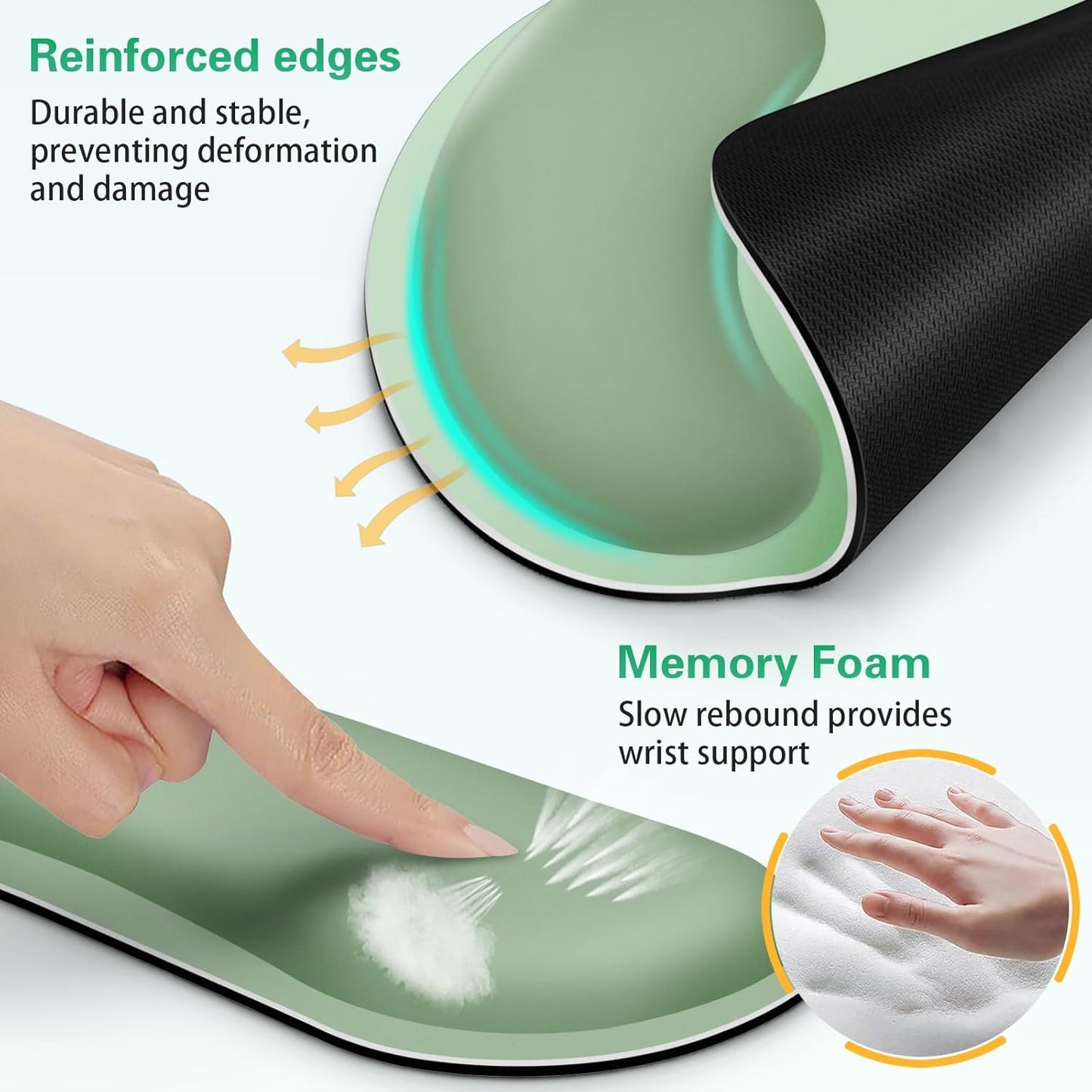 Mouse Pad with Wrist Rest Set, Qomolama 3-in-1 Wrist Support Mouse Pad Set, Floral Gaming Mousepad with Anti-Skid Base,Ergonomic Mouse Pad,Memory Foam Keyboard Gel Wrists Rest