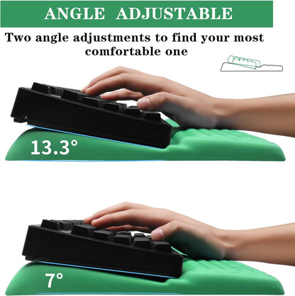 Computer Keyboard Stand Pad with Wrist Rest, Ergonomic Comfy Tilted Keyboard Stand Riser Holder Pad for Office Home (Black)
