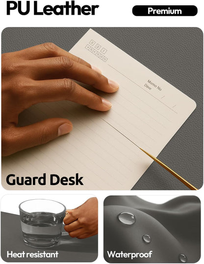 YSAGi Leather Desk Protector, Office Mat, Large Mouse Mat, Non-Slip PU Leather Blotter, Laptop Pad, Waterproof Writing Pad for Office and Home (Light Pink, 23.6" x 13.8") - Colors B