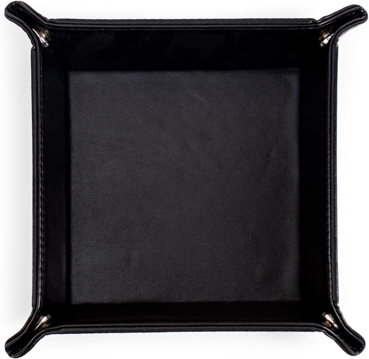 BONNY DODO Valet Tray for Men PU Leather Tray Organizer with Partition, Storage Keys, Watch & Practical Storage for Table Nightstand Living Room Bedroom (Dark Brown-Square)