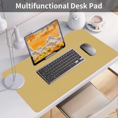 Bloss Leather Desk Pad and Keyboard Wrist Rest, Large Mouse Pad + Keyboard Pad+Mouse Wrist Support, Non-Slip Desk Mat Protector for Office, Home(31.5×15.7 Inches,Beige)