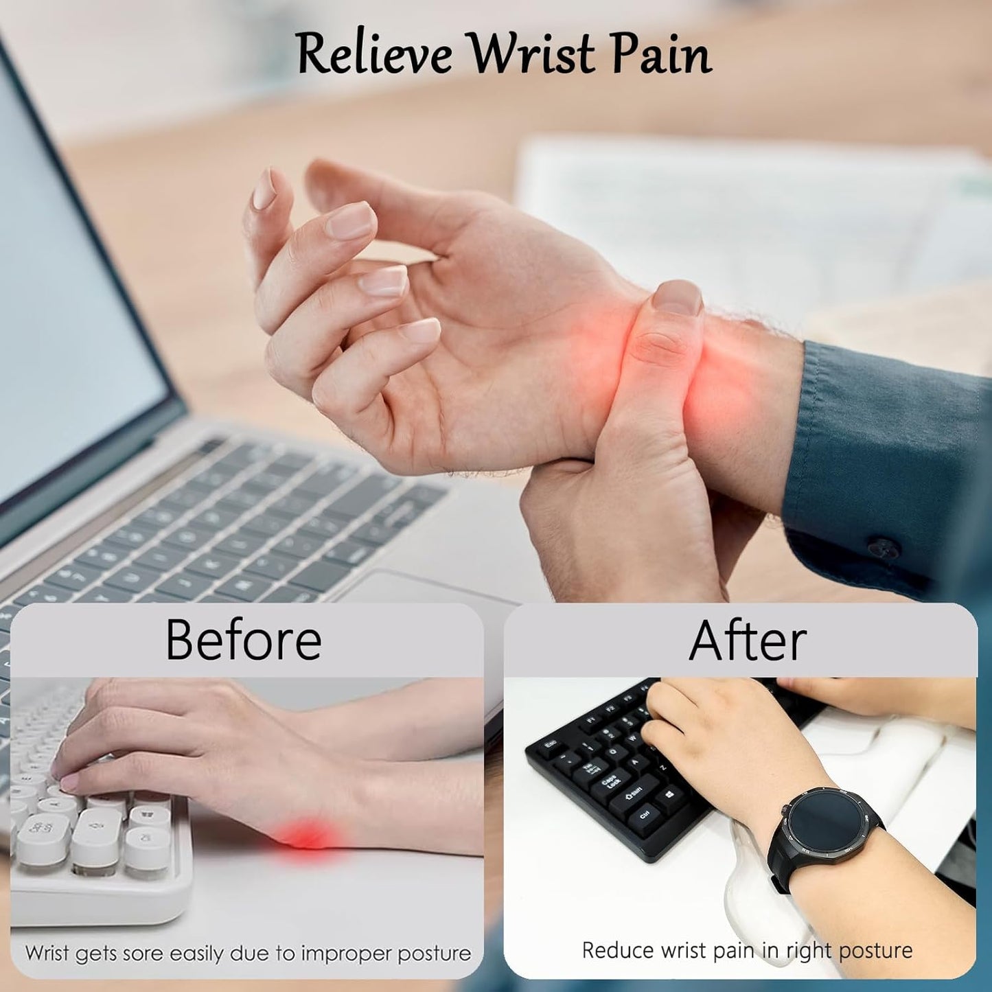 Gel Wrist Rest for Keyboard and Mouse Square Blue Plaid Clear Keyboard Wrist Rest Transparent Ergonomic Cute Checkered Mouse Wrist Pad Silicone Non-Slip Support for Computer Laptop Gaming Home Office
