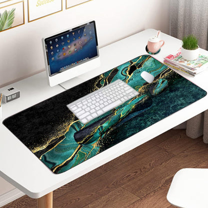 4-in-1 Large Gaming Mouse Pad, Keyboard Wrist Rest Pad & Wrist Support Mousepad Set, Extended Desk Pad Waterproof Desk Mat for Home Office Study Game-Black