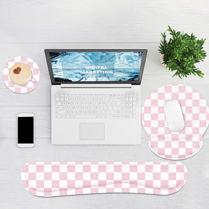 Ergonomic Mouse Pad with Wrist Rest and Keyboard Wrist Rest, Memory Foam Wrist Rest for Computer Keyboard, Easy Typing, Pain Relief, Mouse Pad Wrist Support for Gaming,Office, Laptop, Black Flower
