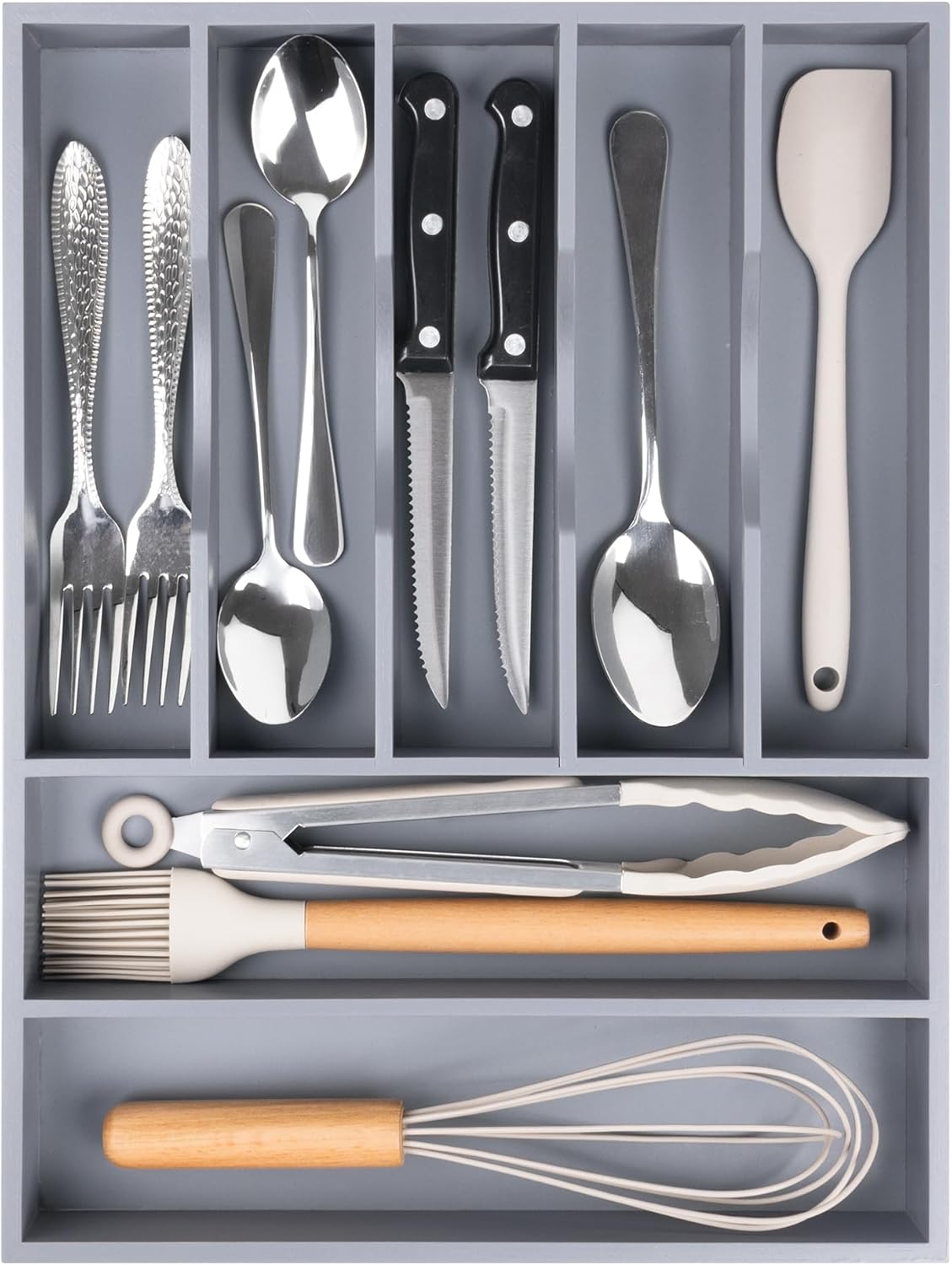 Kitchen Silverware Drawer Organizer and Storage Flatware Cutlery Utensil Holder Spice Rack Containers Bathroom Counter Cabinet Office Desk Makeup Drawer Tray Kitchen and Dining Tools Decor Accessories