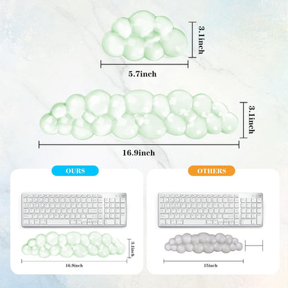 Gel Cloud Keyboard and Mouse Wrist Rest, Cute Wrist Support and Arm Support Keyboard Rest for Keyboard and Mouse Typing Pain Relief，Suitable for Office/Computer/Laptop/Gaming (Pink)