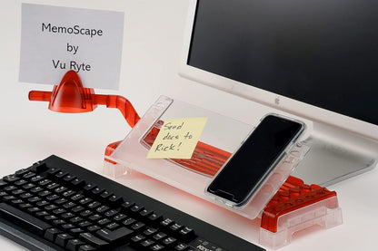 MemoScape Adjustable in-Line Document Holder for Typing | Reduces Neck Strain, Improves Focus, Boosts Desk Organization, and Workflow | Paper Holder Stand for Desk and Home Office - Black (VUR 2060)