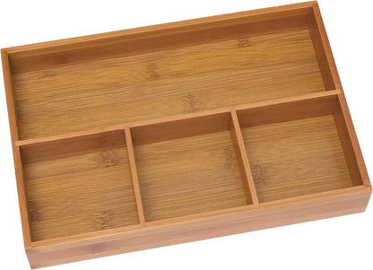 Lipper International 824, Bamboo Wood 4-Compartment Organizer Tray, 11 5/8" x 7 7/8" x 1 3/4"