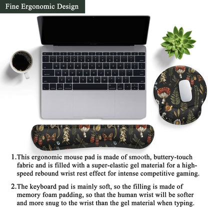 Ghost Book Mousepad with Wrist Rest Halloween Computer Keyboard Mouse Pad Black Cute, Mouse Pad with Wrist Rest for Computer Keyboard, 2 In1 Mousepad with Wrist Support Easy Typing&Relieve Wrist Pai