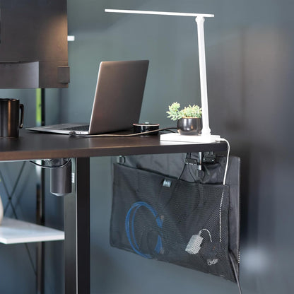 VIVO 48 Inch Clamp-on Privacy and Cable Management Organizer Sleeve, Wire Hider Kit Panel System, Desk Skirt, Black, DESK-SKIRT-48P