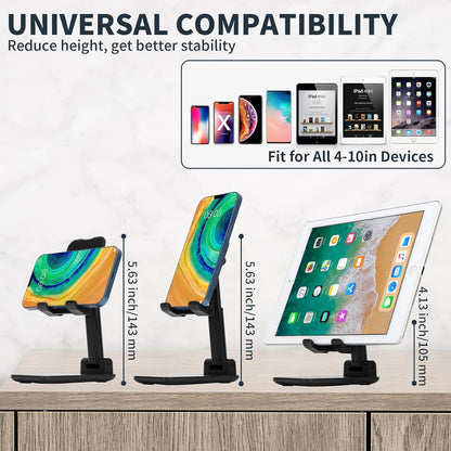 HOTEMIA Cell Phone Stand,Adjustable Foldable Phone Stand for Desk Taller iPhone Stand Compatible with All Smart Phone Desk Accessories(Green)